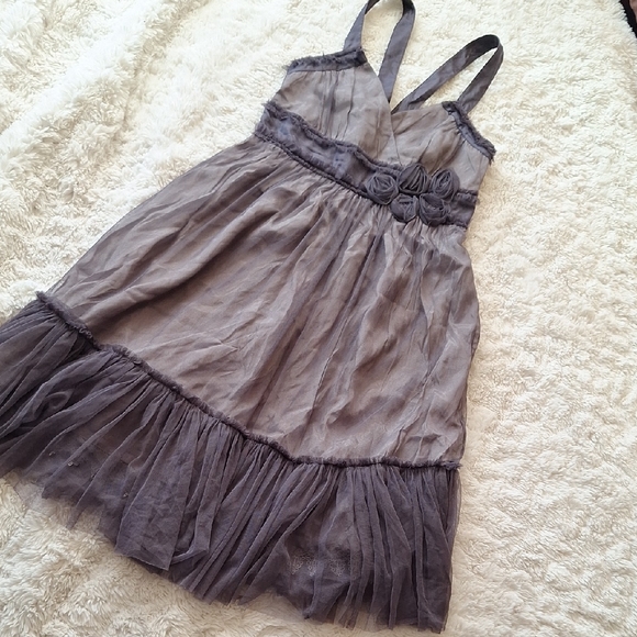 Moulinette Soeurs Elegant Purple & Gray Sleeveless Dress 100% Silk Size 2 - Picture 1 of 15